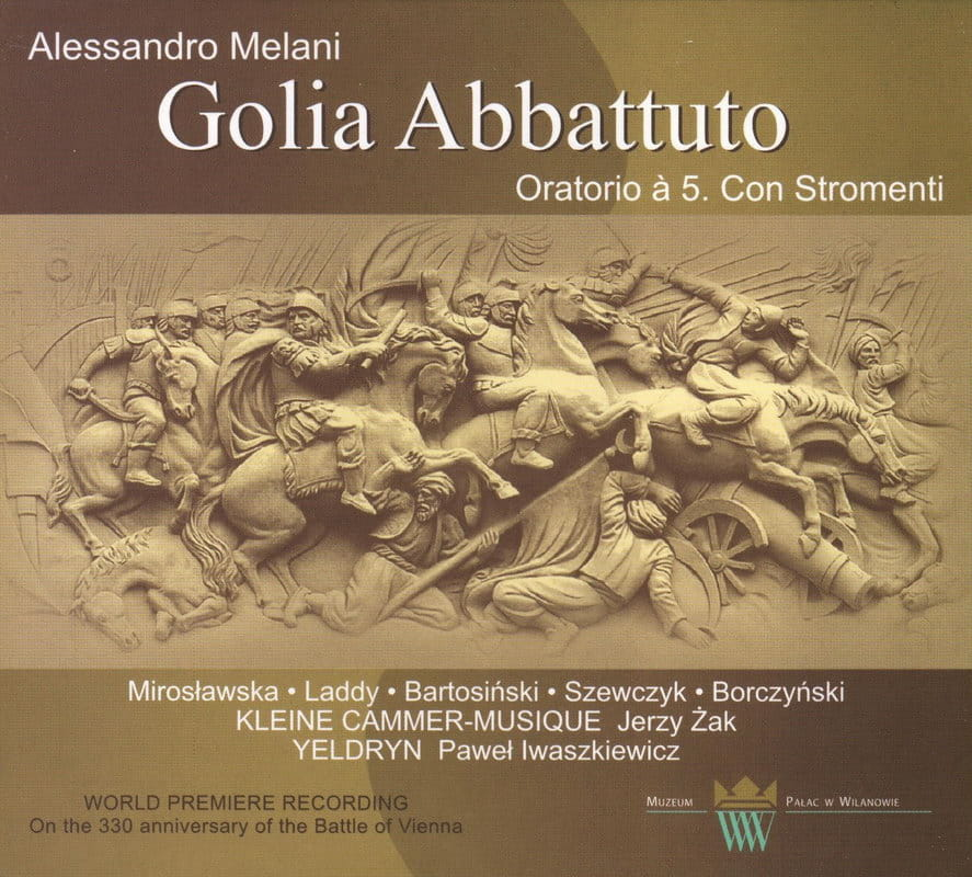 Okładka do płyty DVD. Na środku płaskorzeźba przedstawiająca bitwę. Pośrodku król Jan III Sobieski. 