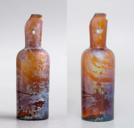 Porównanie butelki aptecznej przed i po konserwacji